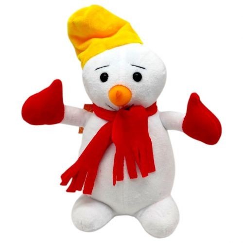 М'яка іграшка "Сніговик" (24 см) з жовтою шапочкою