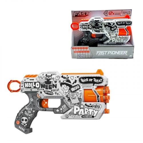 Іграшковий пістолет мех. з барабаном та мʼяк. набоями (12 шт.) (Вечірка Привидів) (28 х 17,4см)