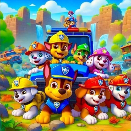 Алмазна мозаїка "Собачки з мультика" 30х40 см