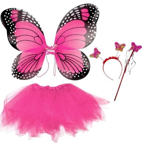Маскарадний костюм "Крила" з підсвічуванням (45х37см, спідничка, обруч) РОЖЕВІ