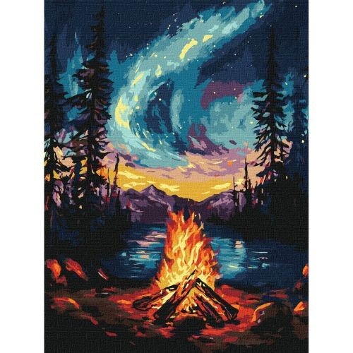 Картина по номерах з фарбами металік "Північне сяйво" 30х40 см