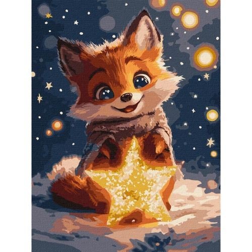 Картина за номерами "Мрійливе лисеня" 30х40 см
