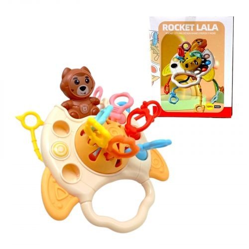 Брязкальце пальчикові ігри, поп іт, гумові прорізувачі, рухливі елементи, ручка для тримання, в коробці