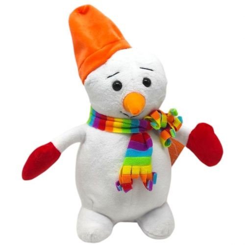 М'яка іграшка "Сніговик" 24 см (помаранчева шапочка)