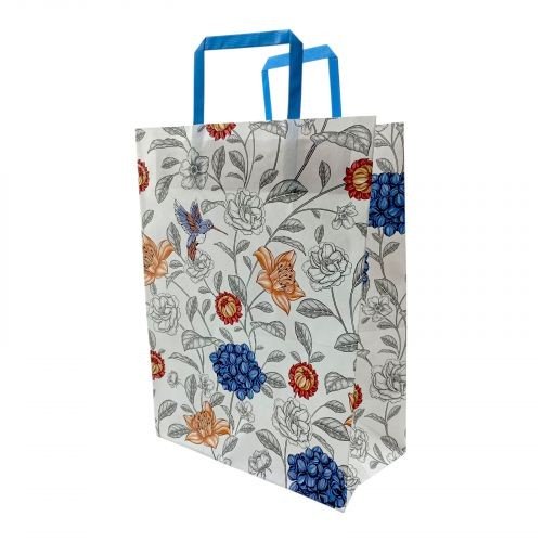 Пакет паперовий з ручками Крафт білий 25х15х34,5