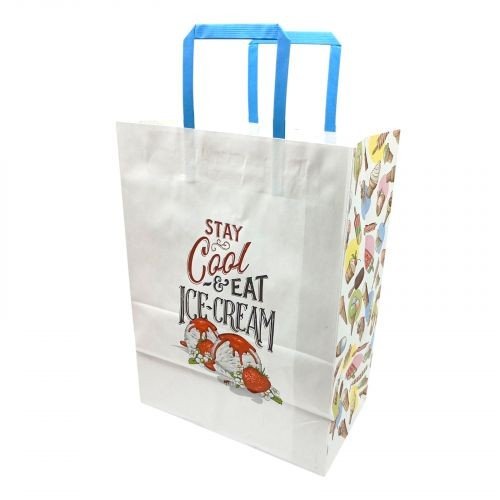 Пакет паперовий з ручками Крафт білий 25х15х34,5 см.