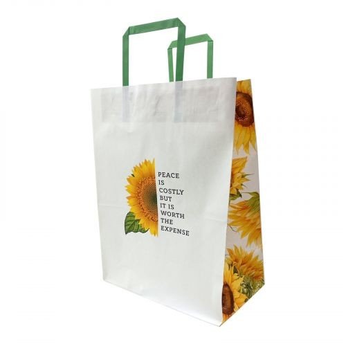 Пакет паперовий з ручками Крафт білий 25х15х34,5