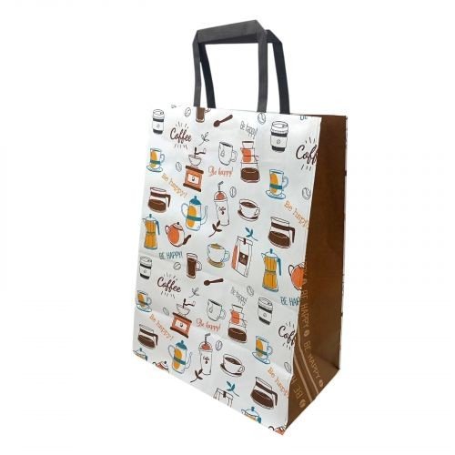 Пакет паперовий з ручками Крафт білий 25х15х34,5 см.