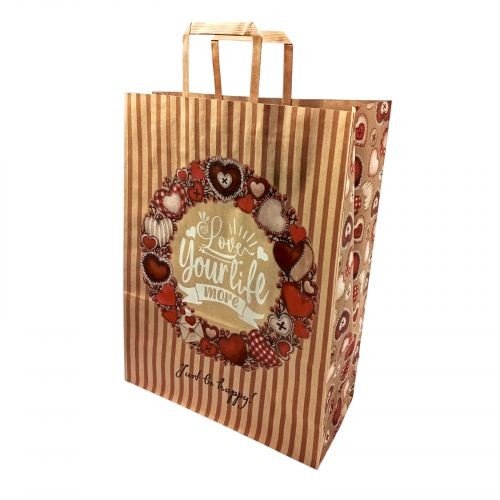 Пакет паперовий з ручками бурий 32х15х42см.