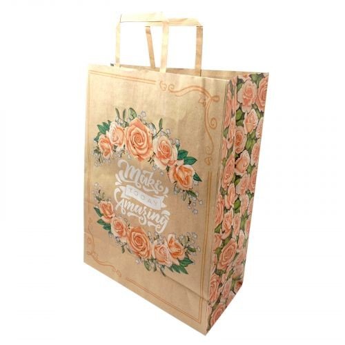 Пакет паперовий з ручками бурий 32х15х42см.