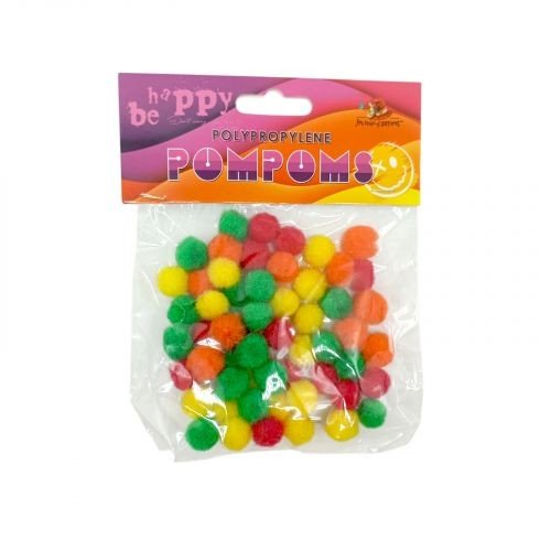 Помпони поліпропіленові, 1.2см,5 кольорів,60шт