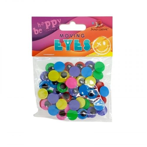 Рухомі очі, круглі, 12мм, 60шт., кольорові