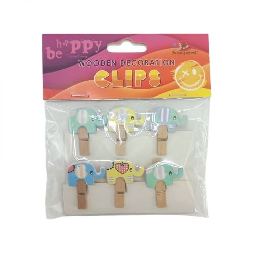 Деревʼяні декоративні затискачі, 6шт