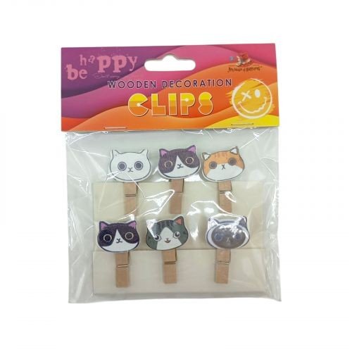 Деревʼяні декоративні затискачі, 6шт