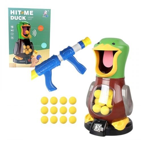 Автомат з мішенню підсвічування, звук, підрахунок балів, зброя, мʼякі кульки, в коробці