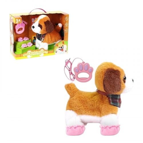 Улюбленець “Песик”, ходить, звуки, аксесуари, на повідці, рухає хвостиком, сенсорні ділянки, реагує на плескіт у долоні, на батарейках, в коробці