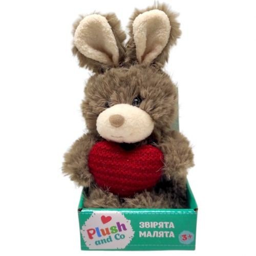 М'яка іграшка "Plush and Co. ЗАЙЧИК" (КОРИЧНЕВИЙ) 16 см з вушками