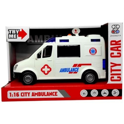 Машина "Швидка допомога" світло,звук, бризкає водою (короб, 26*11,5*16,5см)