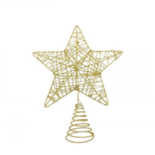 Верхівка для ялинки зірка золота 23 см