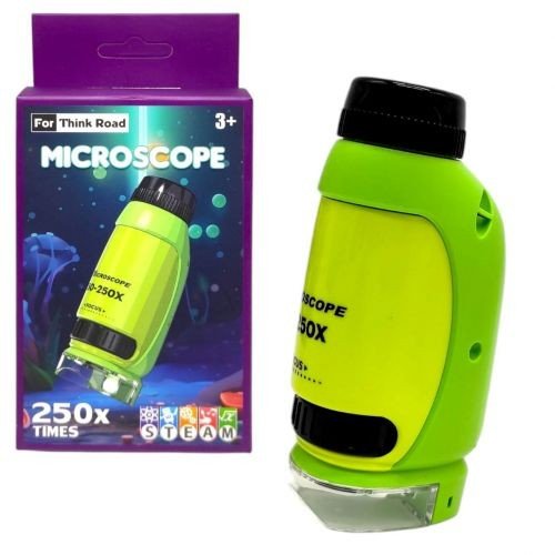 Мікроскоп 250х збільшення, (ЗЕЛЕНИЙ)
