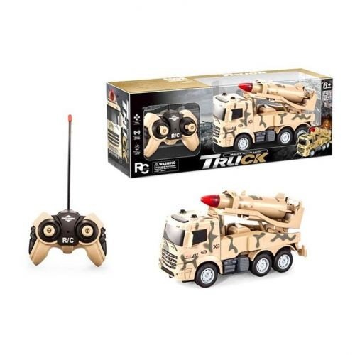 Вантажівка військова на радіокеруванні, акумулятор, в коробці (р.23,5*8*13,5 см)