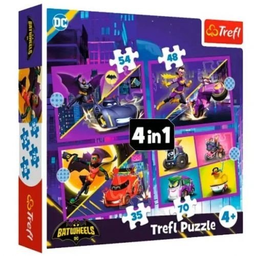 Пазли 4в1 "Бетмен: Зустрічайте бетмобіль"