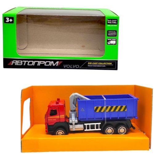 Машина металева "АВТОПРОМ. 1:72 Volvo Crane Truck" (13,5*7*5 см)
