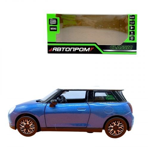 Машина мет. 1:28 MINI COOPER, батар., світло, звук, відкр. двері