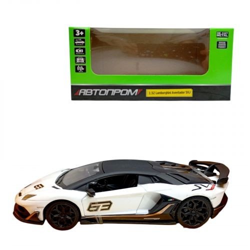 Машина мет. 1:32 Lamborghini Aventador SVJ, батар., світло, звук, відкр. двері