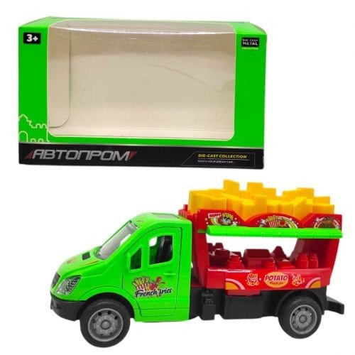 Машинка з металевою кабіною "АВТОПРОМ. STREET FOOD" (ЗЕЛЕНА)