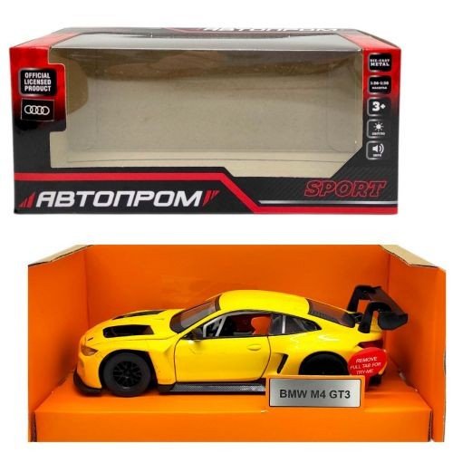 Машинка металева "АВТОПРОМ. BMW M4 GT3" (ЖОВТА)