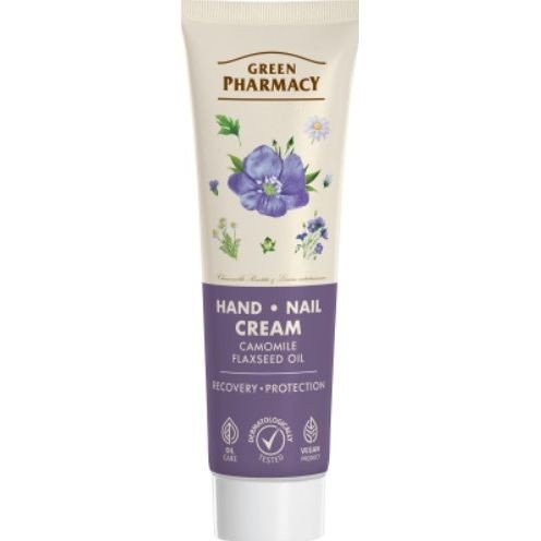 Крем для рук і нігтів "Green Pharmacy. Ромашка та олія льону" 100 мл