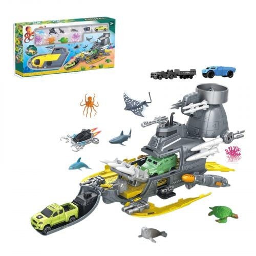 Підводний човен “Субмарина”, 6 фігурок тварин, розкладається, механічний запускач, 2 пушки, снаряди, рухомі елементи, в коробці