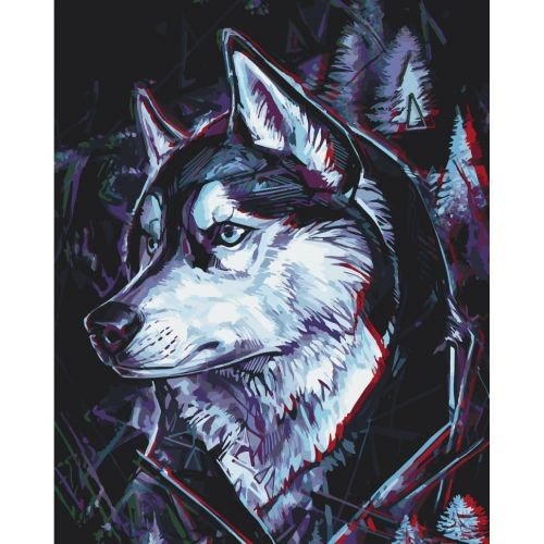 Картина за номерами "Друг Хаскі" 40х50 см