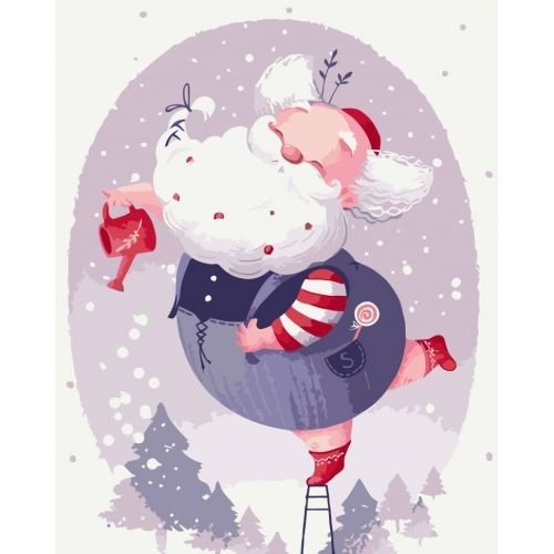 Картина за номерами "Святковий Санта" 40х50 см