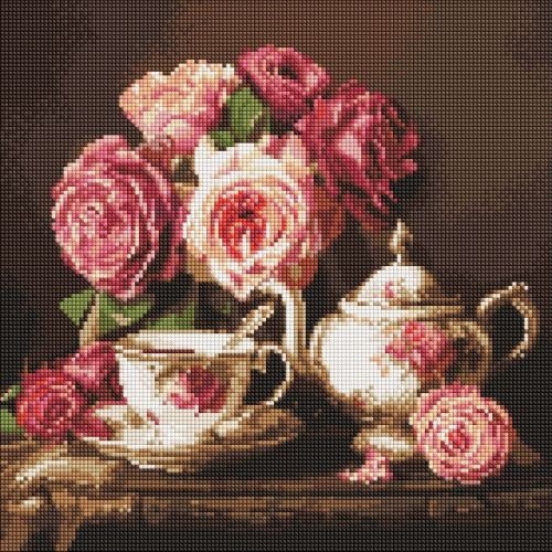 Алмазна мозаїка "Троянди в темряві" 40х40 см