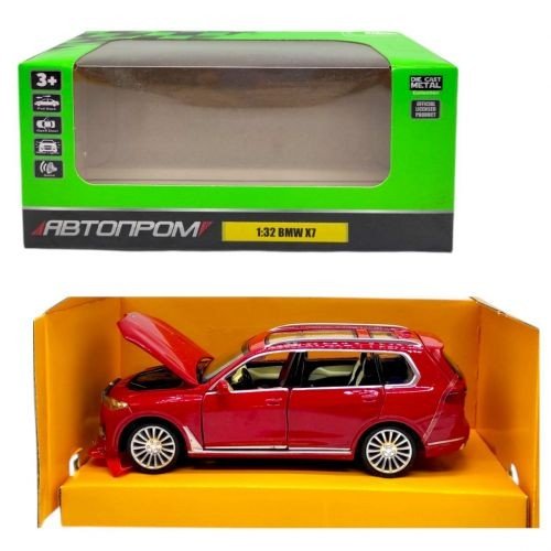 Машинка металева "АВТОПРОМ, 1:32 BMW X7" (ЧЕРВОНА) коробка - 18х8х9 см