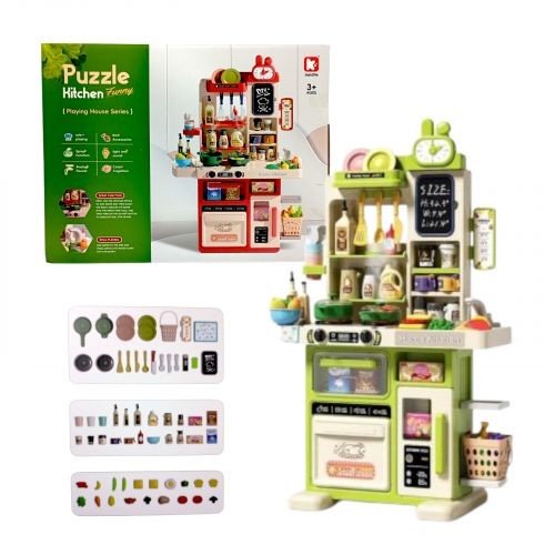 Кухня з посудом та аксес.батар.муз.світ.пар.тече вода кор.45*19,5*35 см.