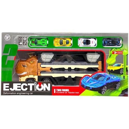 Трейлер-монстр-трек "Динозавр" запуск з металевими машинками (кор.46,5*11*23 см)