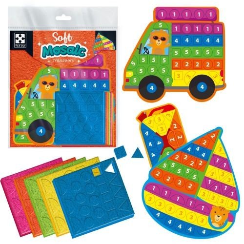 Набір для творчості зі плюшевою мозаїкою «Транспорт» укр