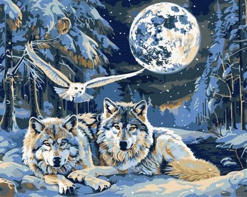 Картина за номерами - "Хижаки і мудрість з фарбами металік" ©art_selena_ua, 40х50см