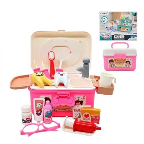 Набір лікаря "Doctor Medical", 20 елеметів, помпове накачування, колір рожевий, у коробці