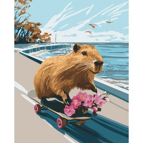 Картина по номерам "Капібара-фрістайл" 40х50 см