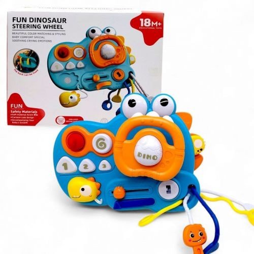 Бізіборд в коробці "Динозаврик" (бірюзовий)