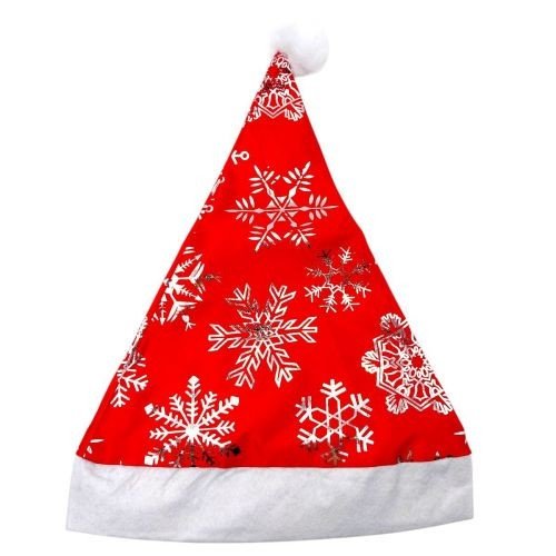 Новорічна шапка "Сніжинка сіра" 38 см