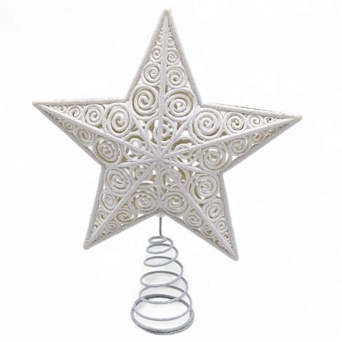Верхівка для ялинки "Зірка", біла 23 см