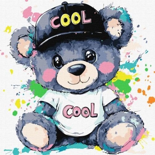 Картина за номерами - Крутий ведмедик 40х40 см.