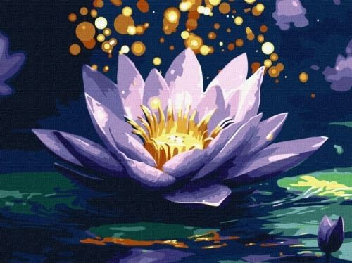 Картина за номерами - Магічна лілія з фарбами металік extra 30х40 см.