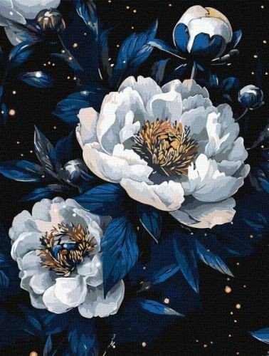 Картина за номерами - Квіткове сузір'я з фарбами металік extra 30х40 см.