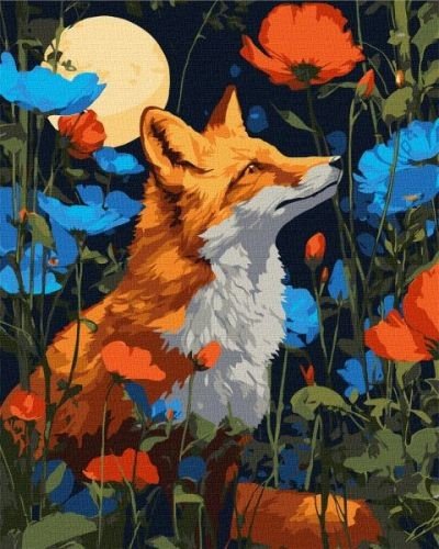 Картина за номерами - Квіти під лапами 40х50 см.